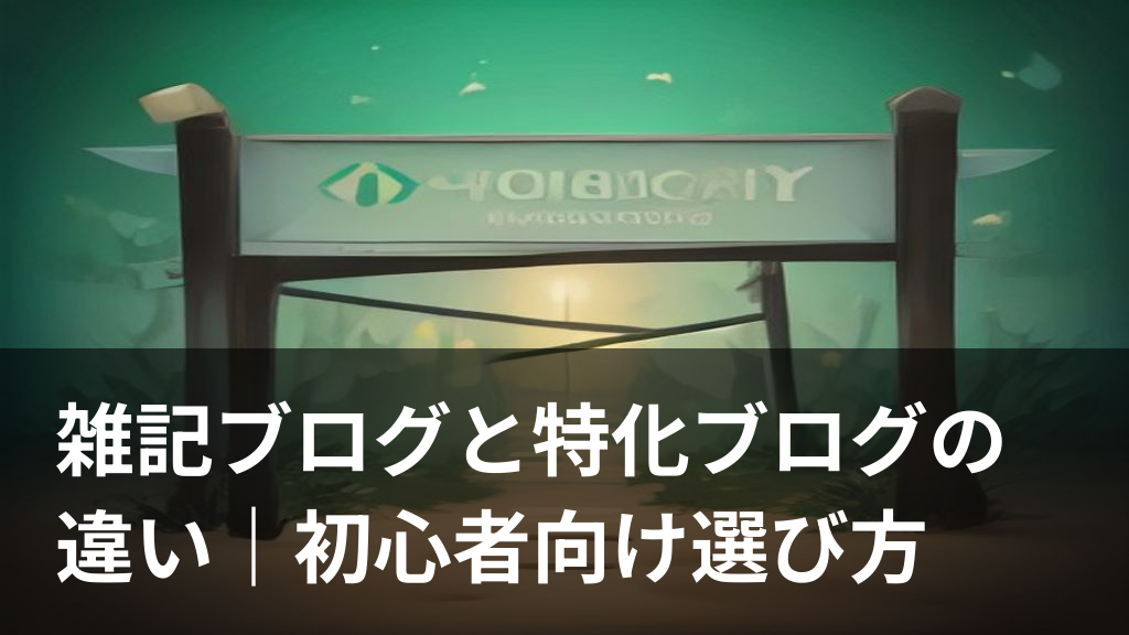 雑記ブログと特化ブログの違いを示す分かれ道のイラスト