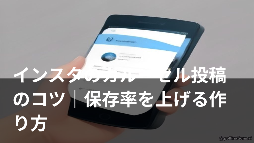インスタのカルーセル投稿で保存率が上がる様子を表すイラスト