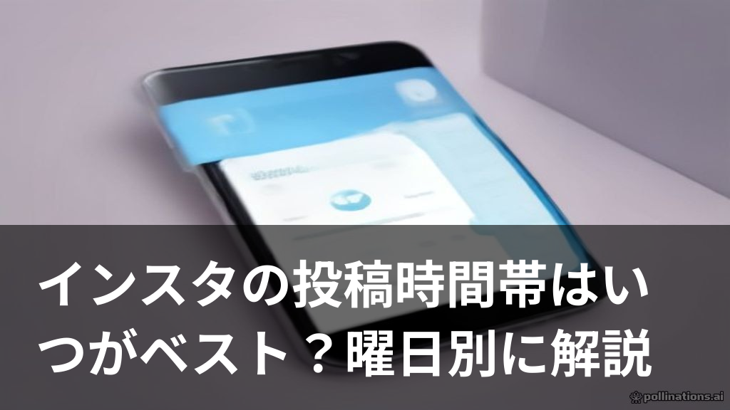 インスタの投稿時間帯を表すスマホと時計のイラスト
